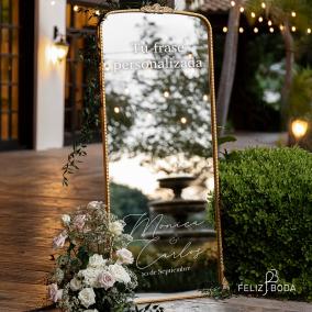 Vinilo con frase personalizada para espejo