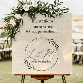 Cartel de Madera Boho para Boda