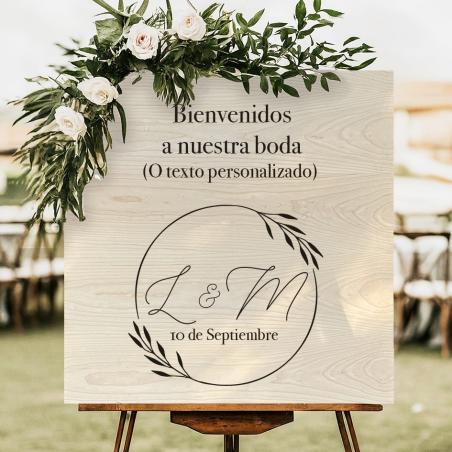 Cartel de Madera Boho para Boda