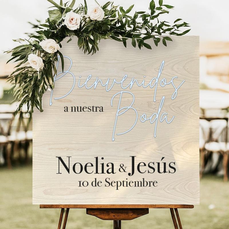 Cartel de Madera Minimalista para Boda