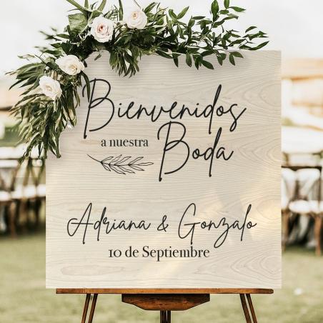 Cartel Vintage de Bienvenida para Boda