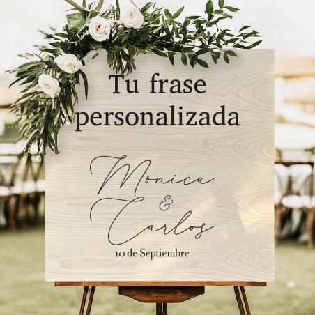 Cartel de Madera Grabado Personalizado