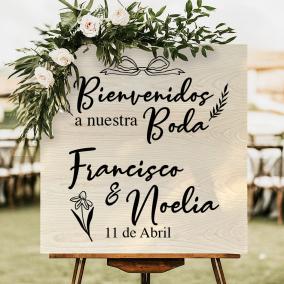 Cartel de Bienvenida Floral Personalizado