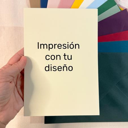 Impresión Invitaciones en Verjurado Crema