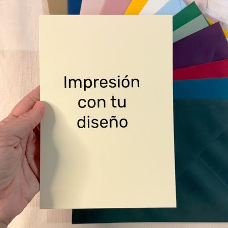 Impresión Invitaciones en Verjurado Crema