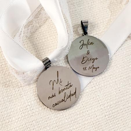 Medalla Personaliza para Ramo de Novia