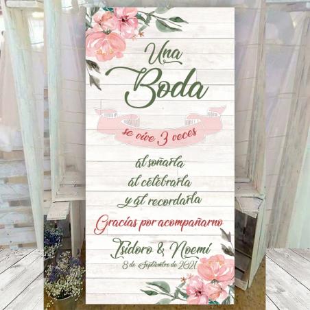 Cartel de bienvenida boda