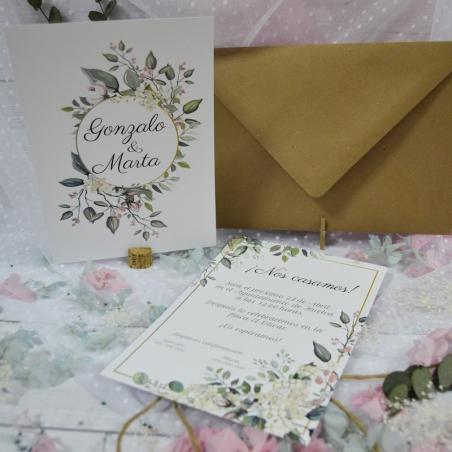 Tarjeta de Boda Elegante Círculo