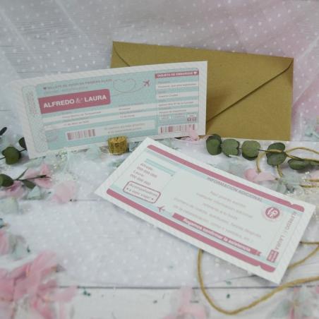 Invitación de Boda Tarjeta de Embarque
