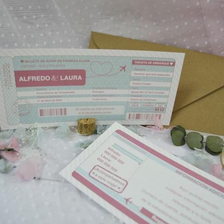 Invitación de Boda Tarjeta de Embarque