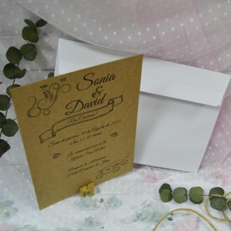 Invitación Kraft Elegante