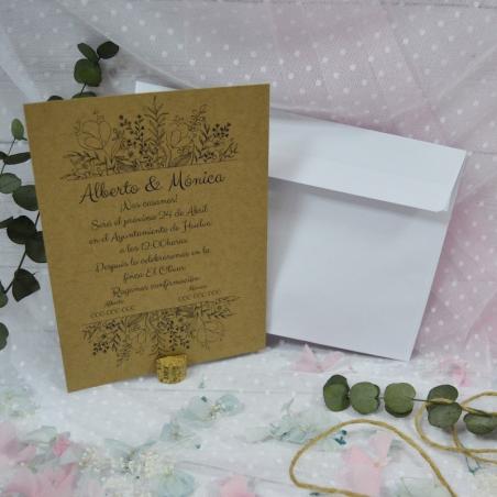 Invitación Kraft Ramas