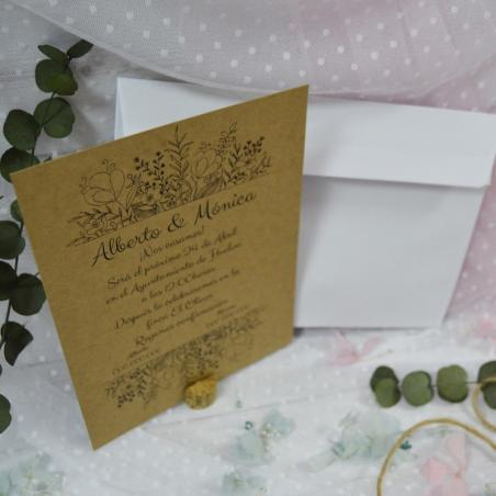 Invitación Kraft Ramas