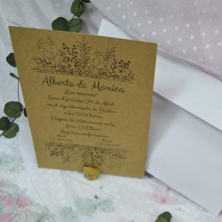 Invitación Kraft Ramas