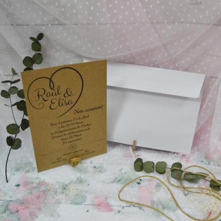 Invitación Kraft Corazón