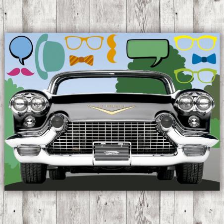 Coche original para boda de cartón