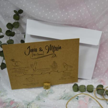 Invitación Kraft Línea del Tiempo