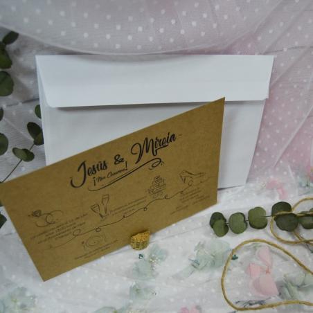 Invitación Kraft Línea del Tiempo