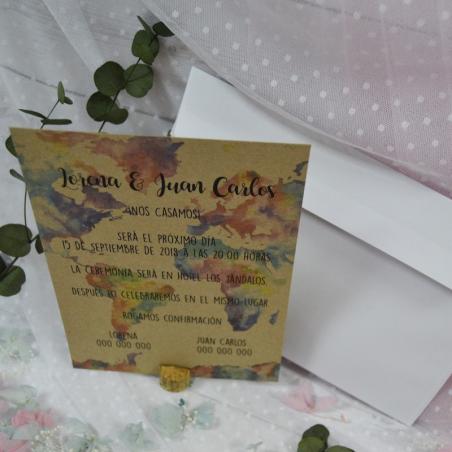Invitación Kraft Mapa