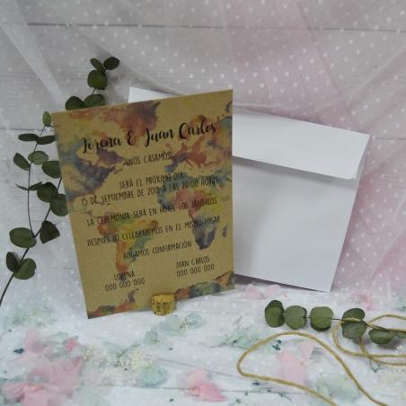 Invitación Kraft Mapa