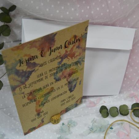 Invitación Kraft Mapa