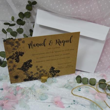 Invitación Kraft Floral