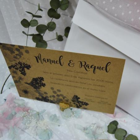 Invitación Kraft Floral