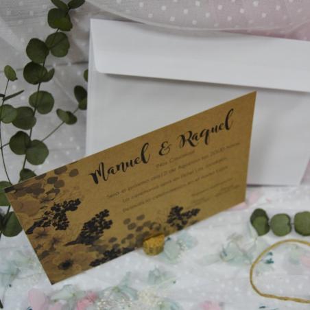 Invitación Kraft Floral