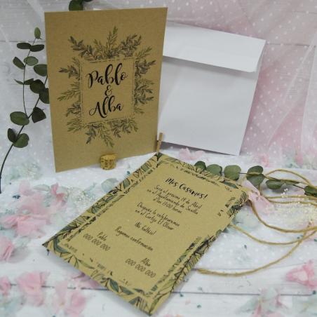 Invitación Kraft Selva