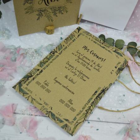 Invitación Kraft Selva