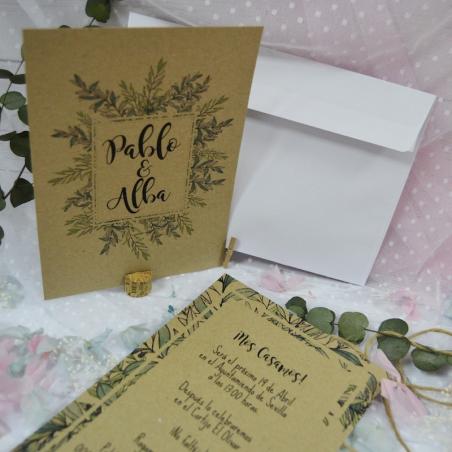 Invitación Kraft Selva