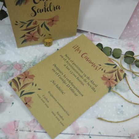Invitación Kraft Pájaros