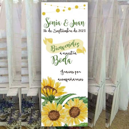 Cartel para Boda Girasoles