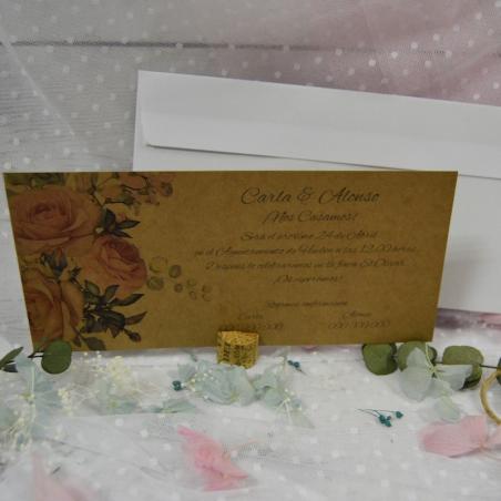 Invitación Kraft Floral Barata
