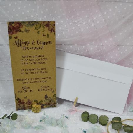 Invitación Kraft Mariposas