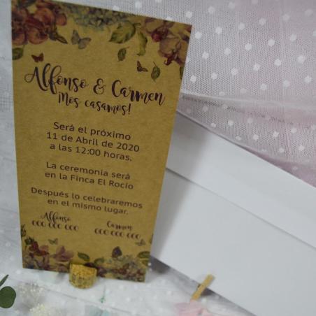 Invitación Kraft Mariposas