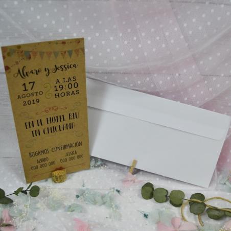 Invitación de Boda Kraft Divertida
