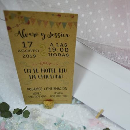 Invitación de Boda Kraft Divertida
