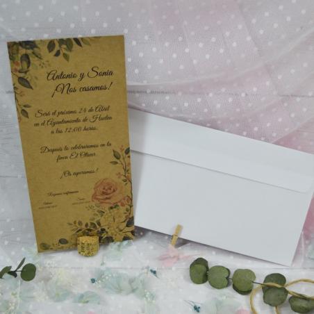 Invitación de Boda Kraft Floral