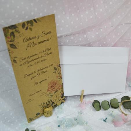 Invitación de Boda Kraft Floral
