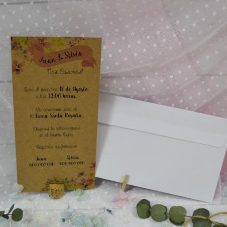 Invitación de Boda Original Kraft