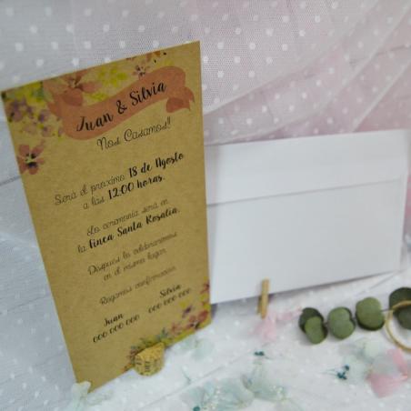 Invitación de Boda Original Kraft
