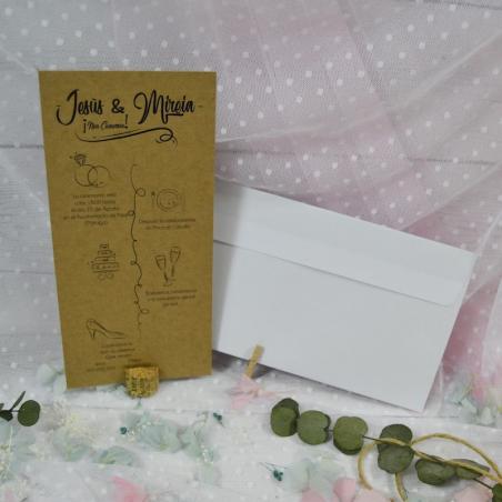 Invitación de Boda Kraft Linea del Tiempo