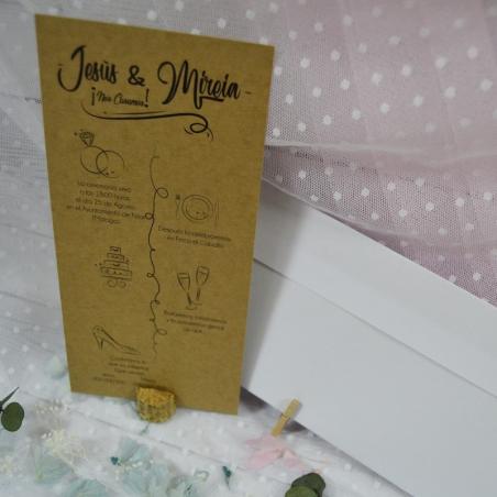 Invitación de Boda Kraft Linea del Tiempo