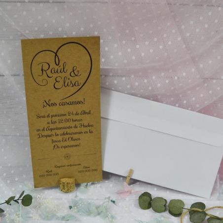 Invitación Kraft Corazón