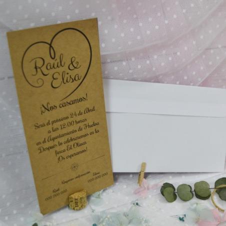 Invitación Kraft Corazón