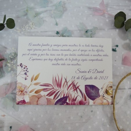 Tarjetas de Agradecimiento para Bodas Baratas