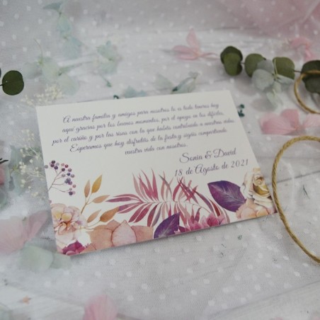 Tarjetas de Agradecimiento para Bodas Baratas