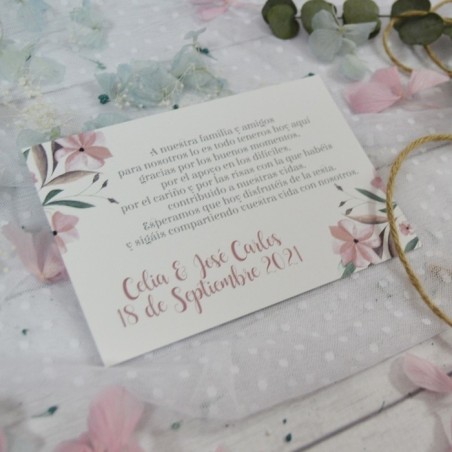 Tarjeta de Agradecimiento para Invitados de Boda