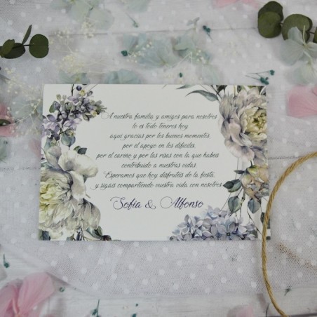 Tarjeta de Agradecimiento para Boda Elegante